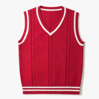 Chaleco Punto Grueso Cuello V Masculino