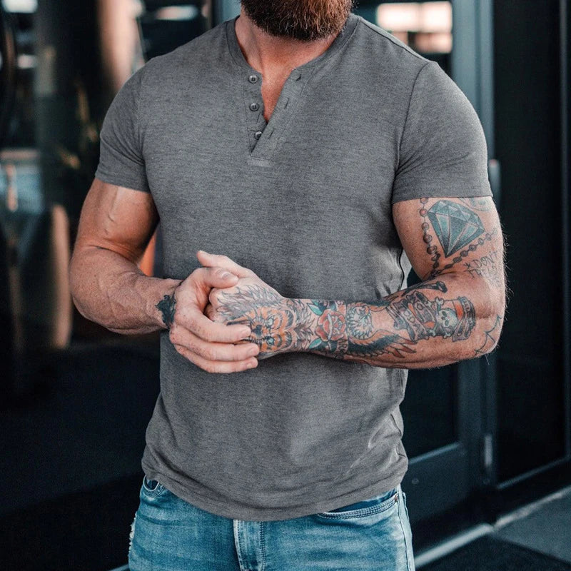 Camisa Hombre Cuello Alto Ajustada