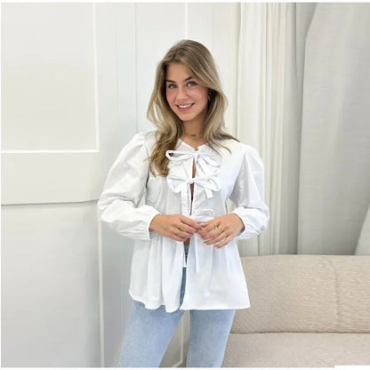 Blusa Ligerita con Lazo Elegante - Vestiria