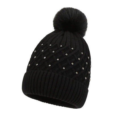 Gorro Tejido Mujer Pompón Abrigado