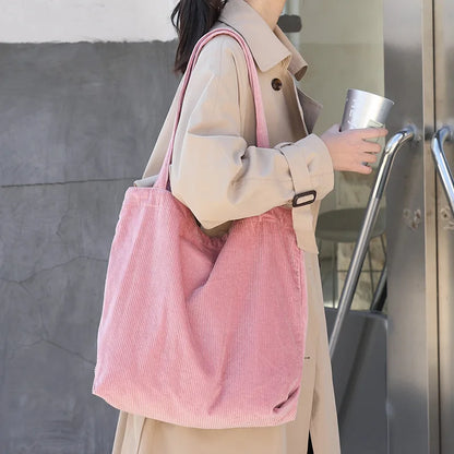 Bolso de Pana Natural con Estilo Rústico