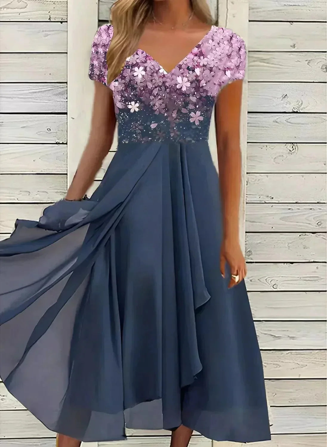 Vestido de Noche de Mujer Gasa Elegante