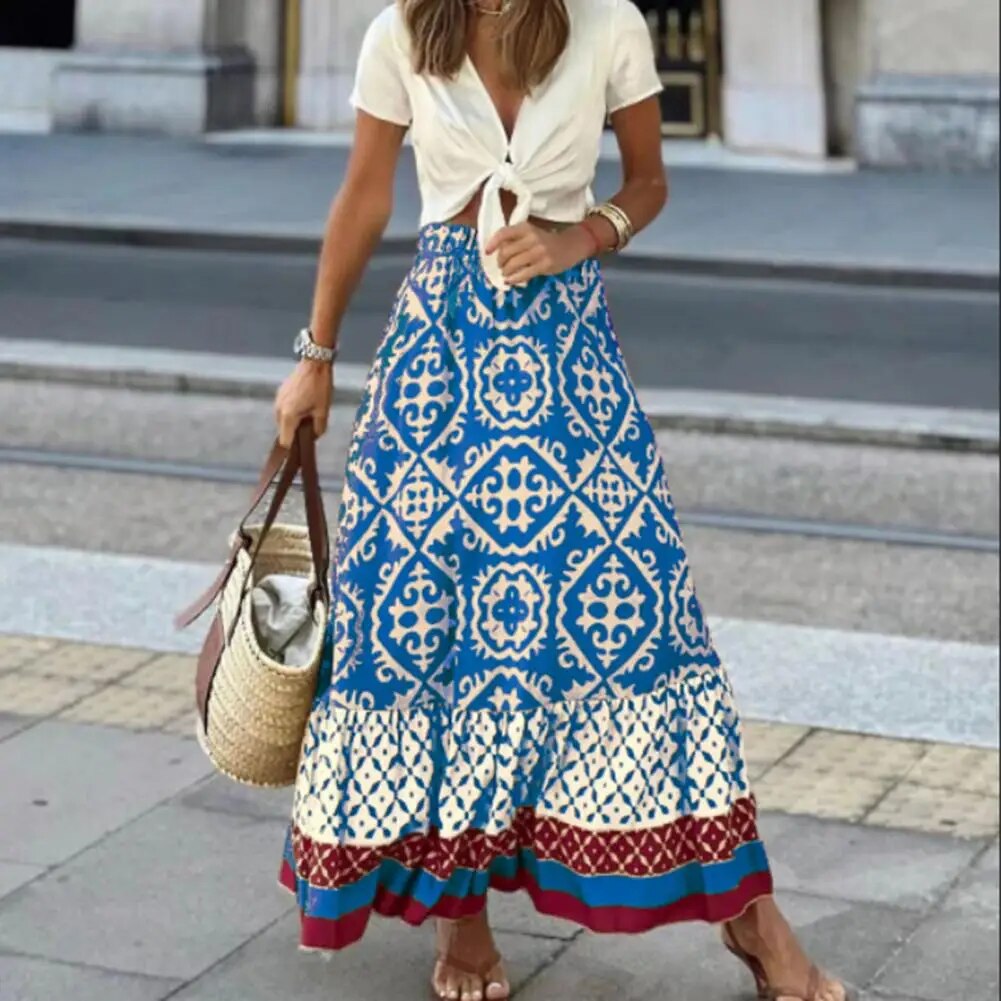 Falda Maxi Mujer Verano Cintura Alta