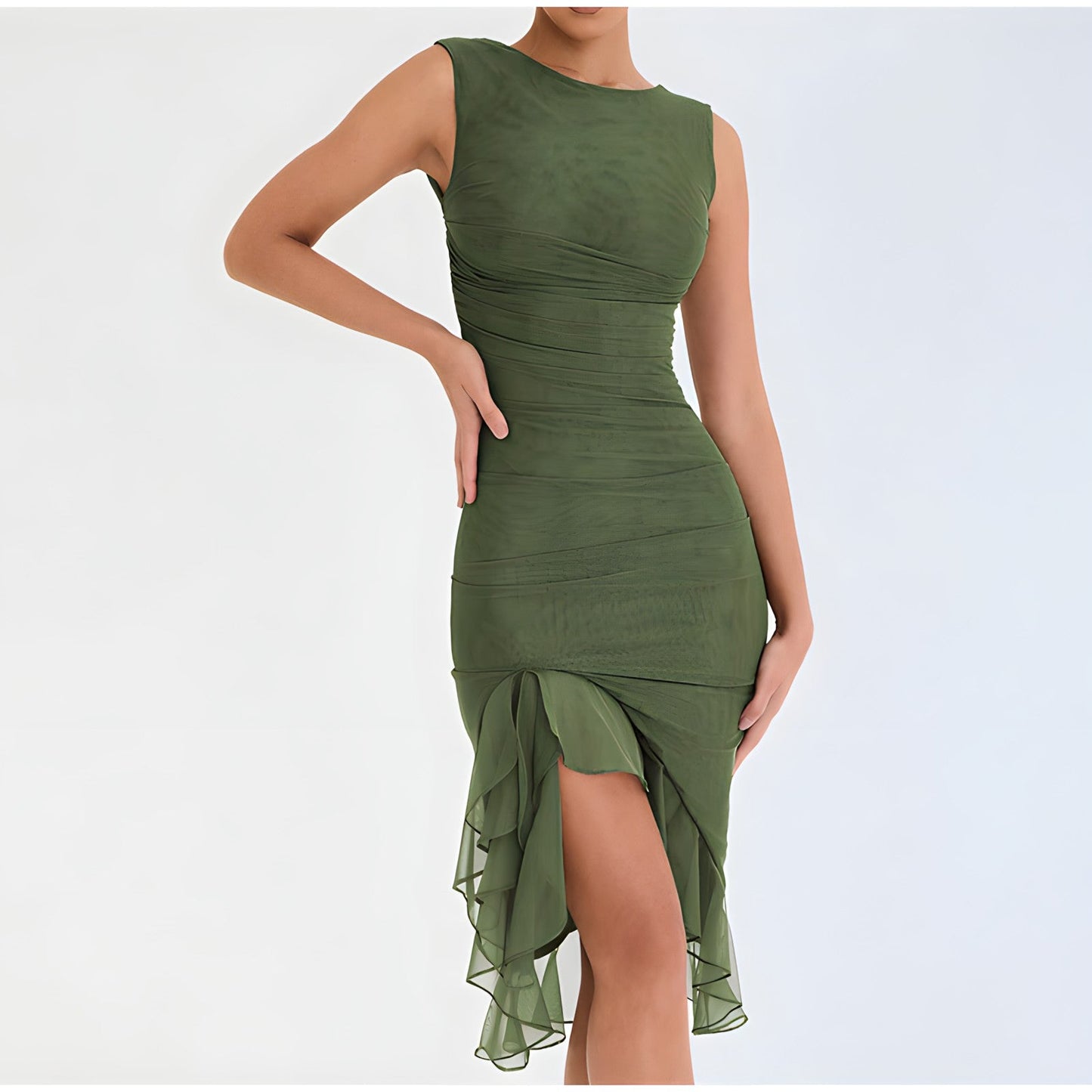 Vestido Midi con Encaje Romántico