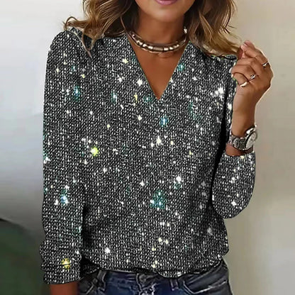 Blusa de Fiesta Mujer Brillo Largo