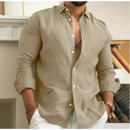 Camisa Lino Ligera Verano Hombre - Vestiria