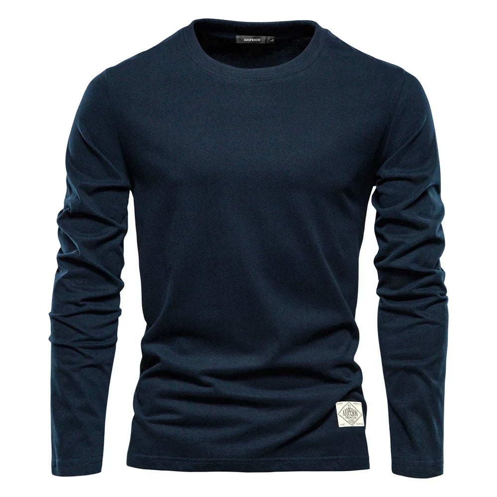 Camiseta Hombre Manga Larga Cuello Redondo Clásica