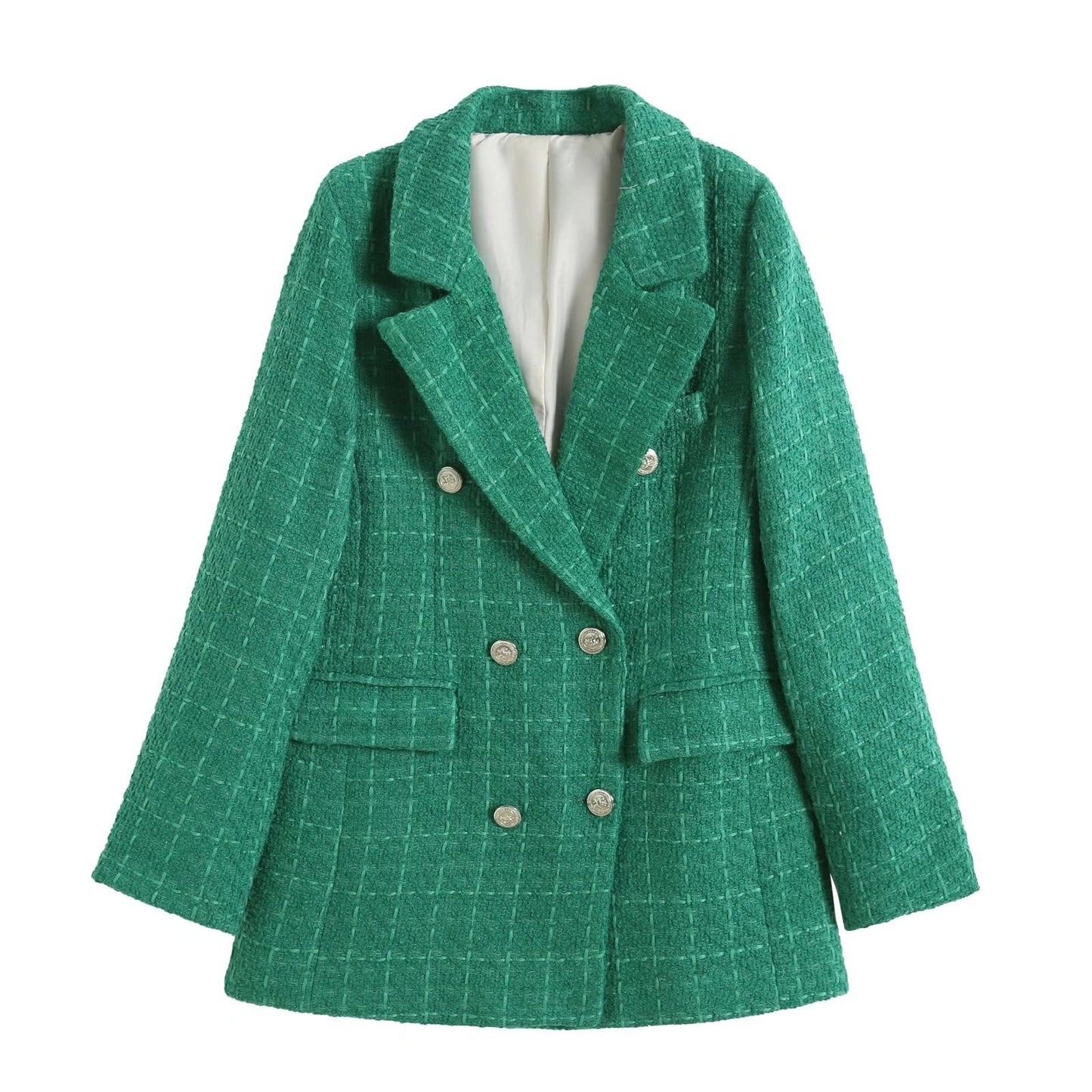 Chaquetón Mujer Elegante Contraste Moderno