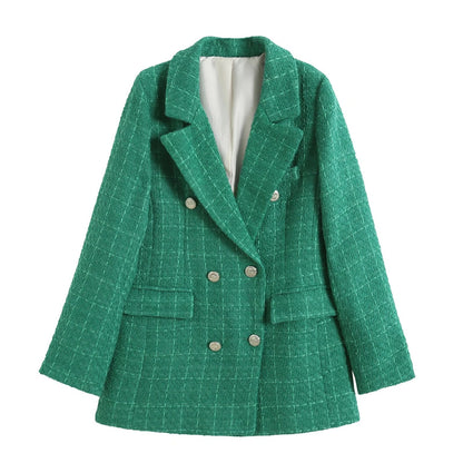 Chaquetón Mujer Elegante Contraste Moderno