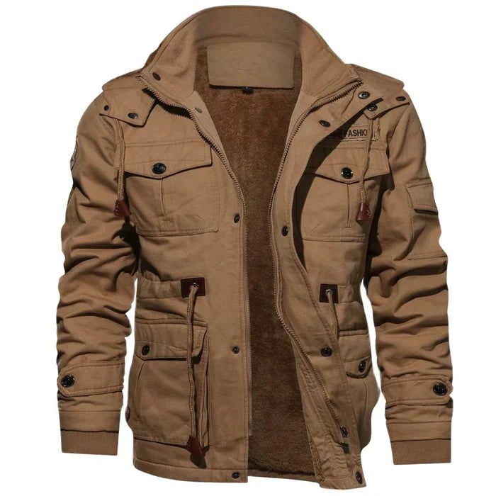 Chaqueta militar para hombre con bolsillos prácticos