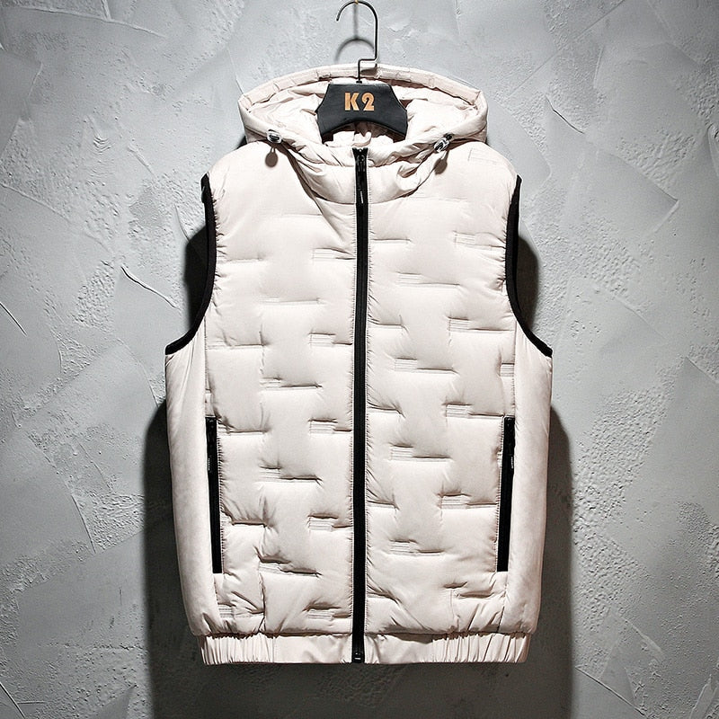 Chaleco Abultado Con Capucha Impermeable