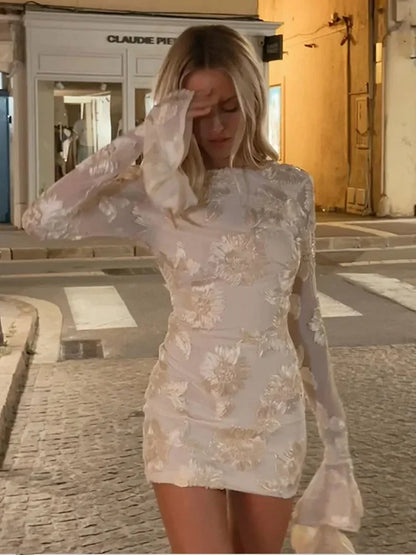 Vestido Corto Mujer Mangas Largas Invierno - Vestiria