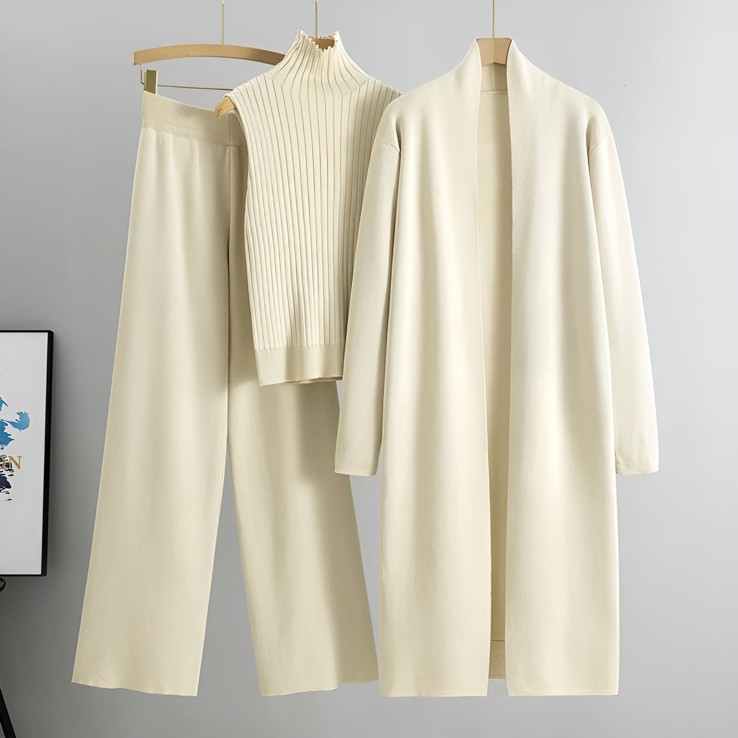 Conjunto Clásico de 3 Piezas Elegante Mujer