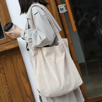 Bolso de Pana Natural con Estilo Rústico