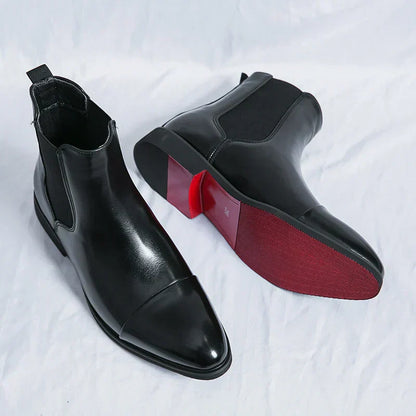 Botas Chelsea Hombre Piel Suela Roja Elevadas - Vestiria