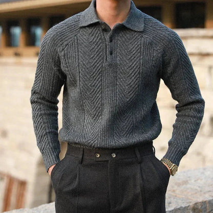 Jersey Hombre Polo Punto Trenzado Moderno