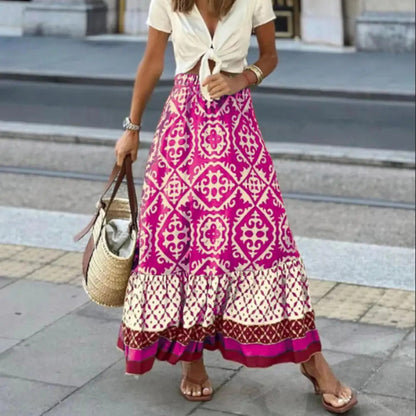 Falda Maxi Mujer Verano Cintura Alta - Vestiria