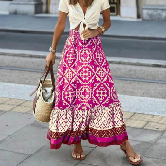 Falda Maxi Mujer Verano Cintura Alta - Vestiria