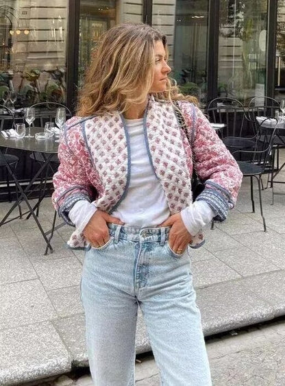 Chaqueta Mujer Estampado Florido Elegante - Vestiria
