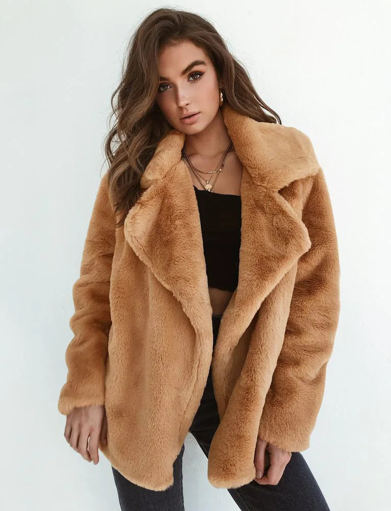 Chaqueta Invierno Mujer Abotonada Peluche