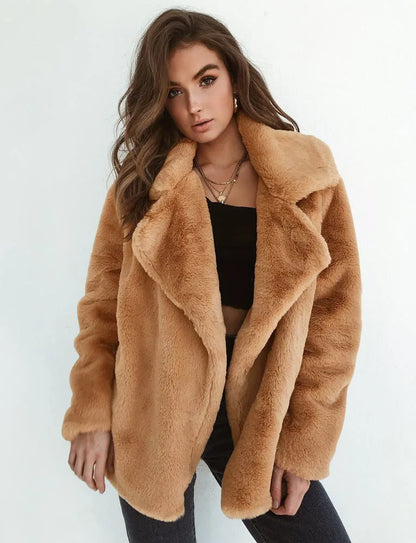 Chaqueta Invierno Mujer Abotonada Peluche