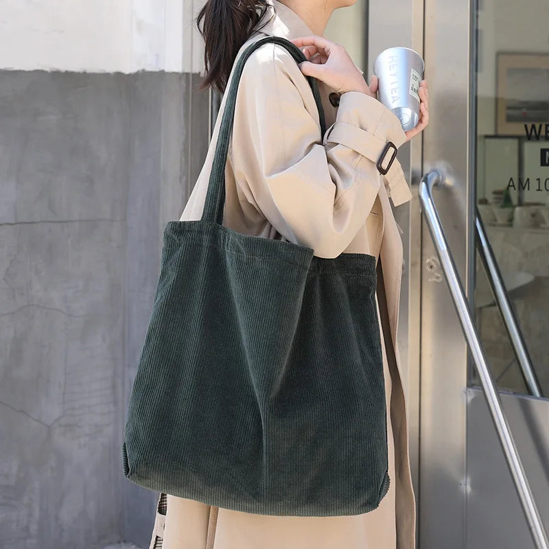 Bolso de Pana Natural con Estilo Rústico