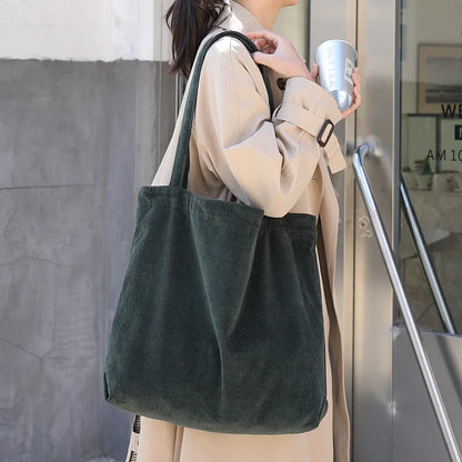Bolso de Pana Natural con Estilo Rústico