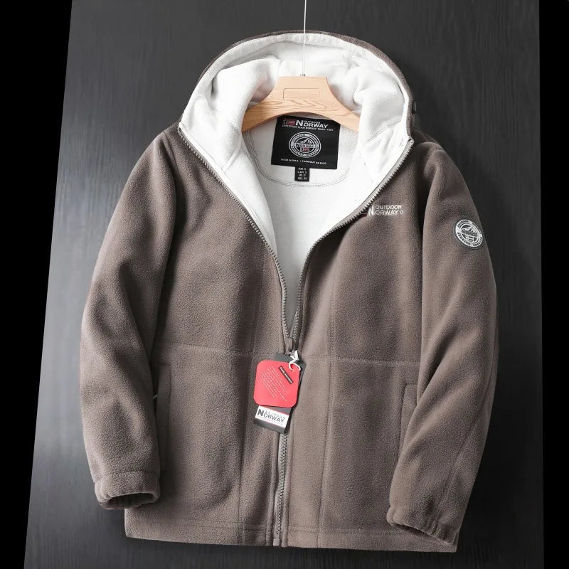 Chaqueta Hombre Invierno Polar Acogedora con Capucha