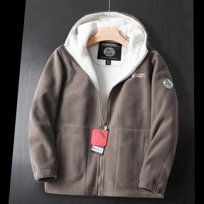 Chaqueta Hombre Invierno Polar Acogedora con Capucha
