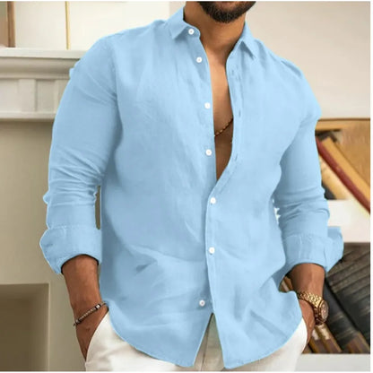 Camisa Lino Ligera Verano Hombre