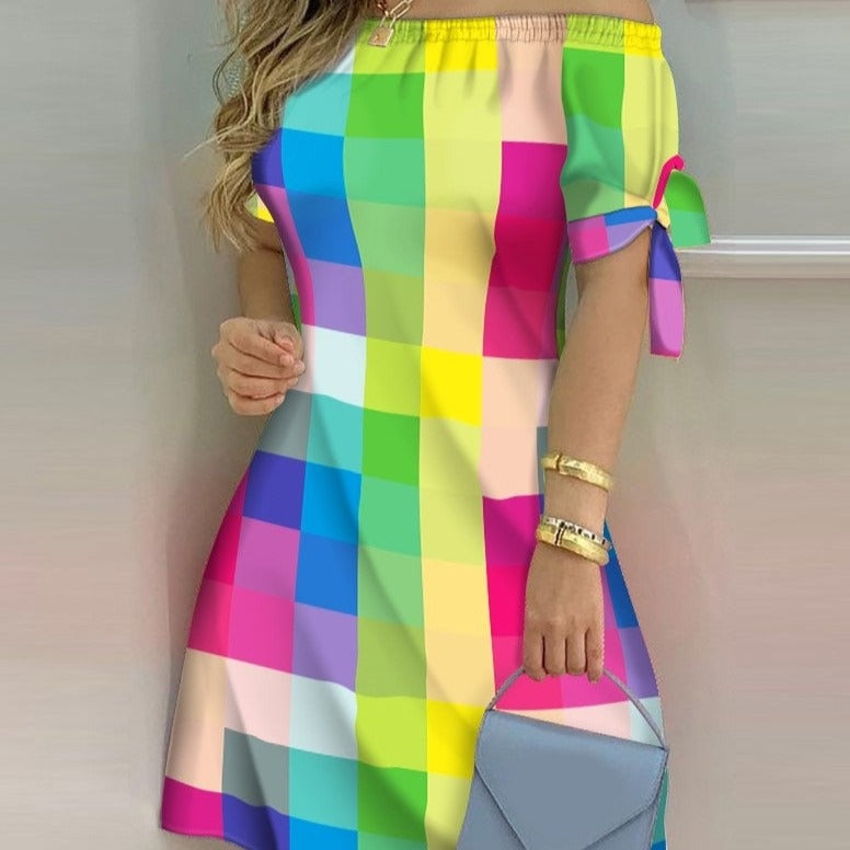 Vestido Mujer Estampado Sin Mangas Corto