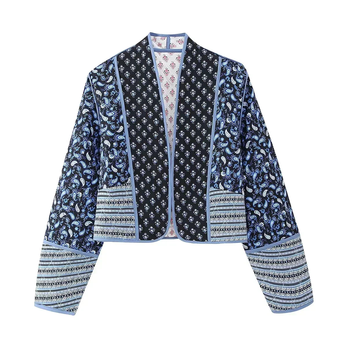 Chaqueta Mujer Floral Patchwork Retro