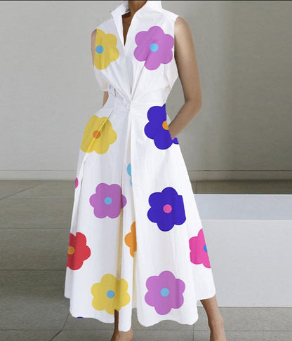 Vestido Mujer Estampado Chic Blanco Negro