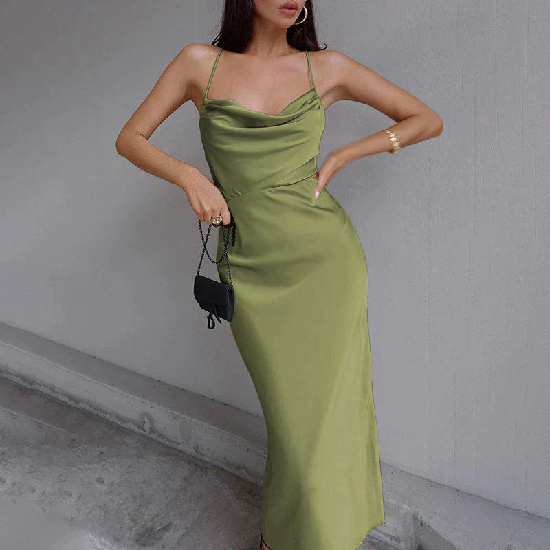 Vestido Mujer Estilo Clásico Midi