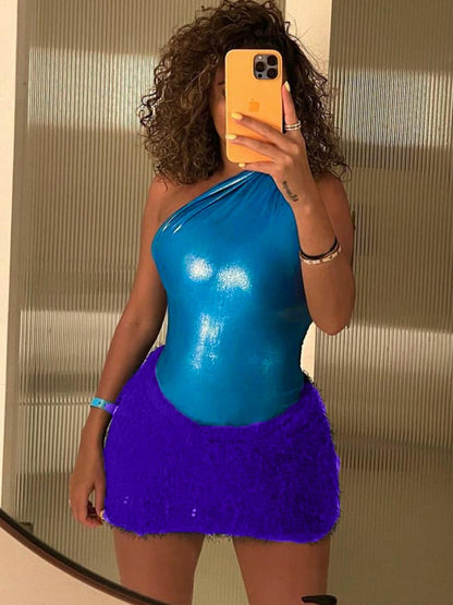 Vestido Noche Corto Mujer Dos Piezas