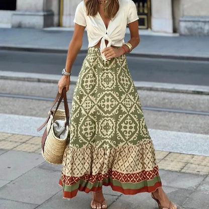 Falda Maxi Mujer Verano Cintura Alta