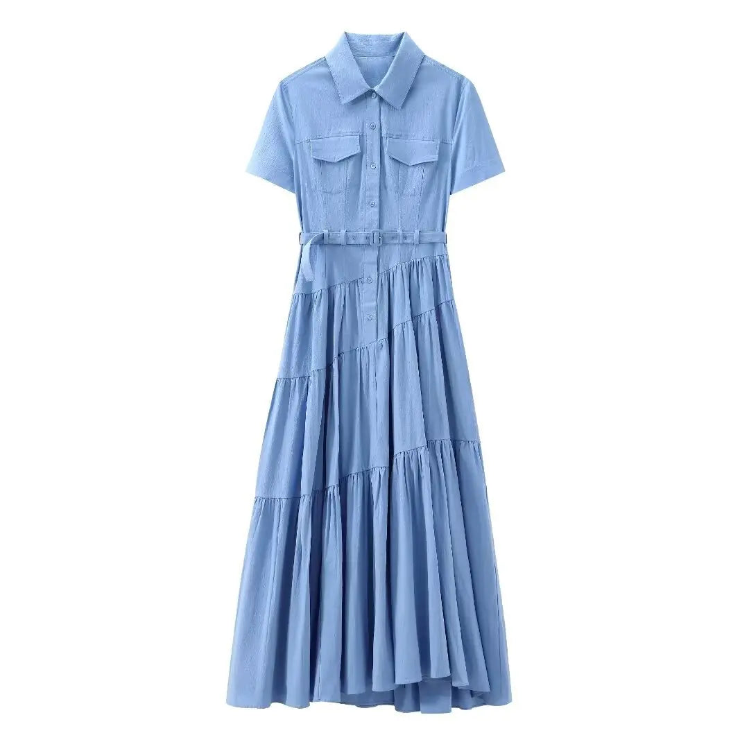 Vestido Midi Plisado Elegante Mujer - Vestiria