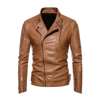 Chaqueta de Cuero Ajustada Moto