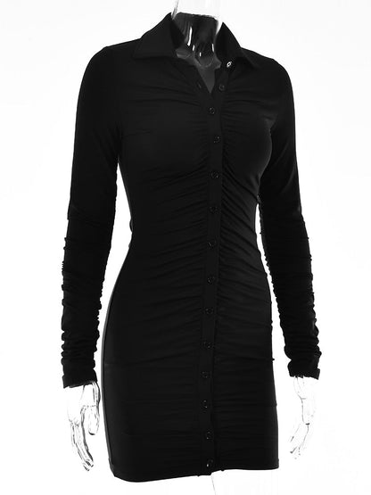 Vestido Cigarette con Cierre Botones Elegante