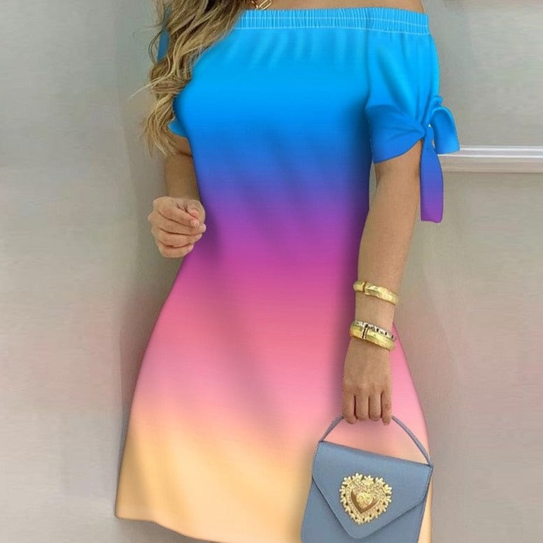 Vestido Mujer Estampado Sin Mangas Corto