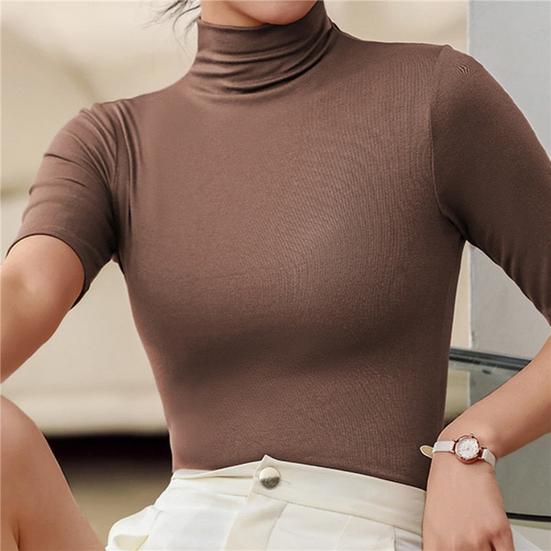 Sudadera Cuello Alto Suave Sin Costuras