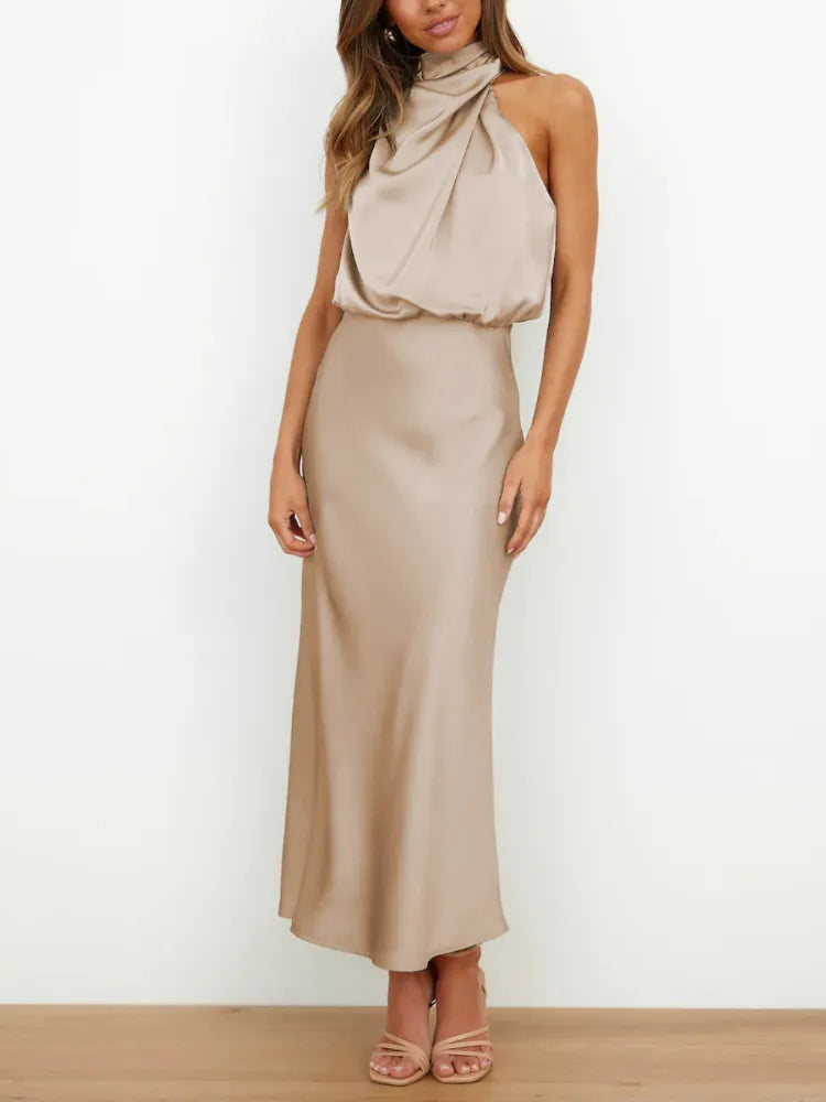 Vestido Noche Glamouroso Mujer Satén - Vestiria