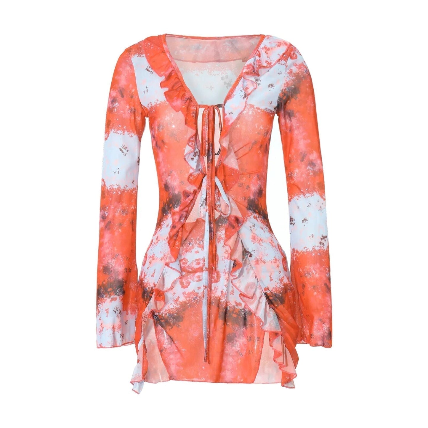 Vestido Corto Mujer Manga Larga Elegante