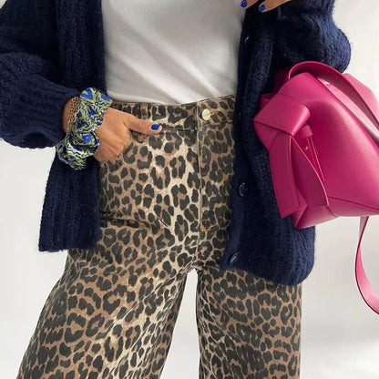 Vaqueros Moda Leopardo Elegantes - Vestiria
