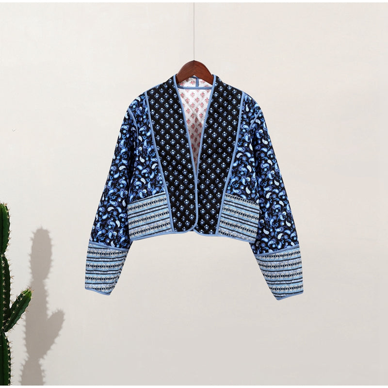Chaqueta Mujer Estampado Florido Elegante