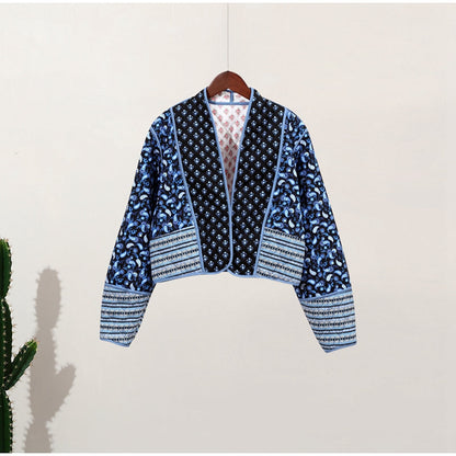 Chaqueta Mujer Estampado Florido Elegante