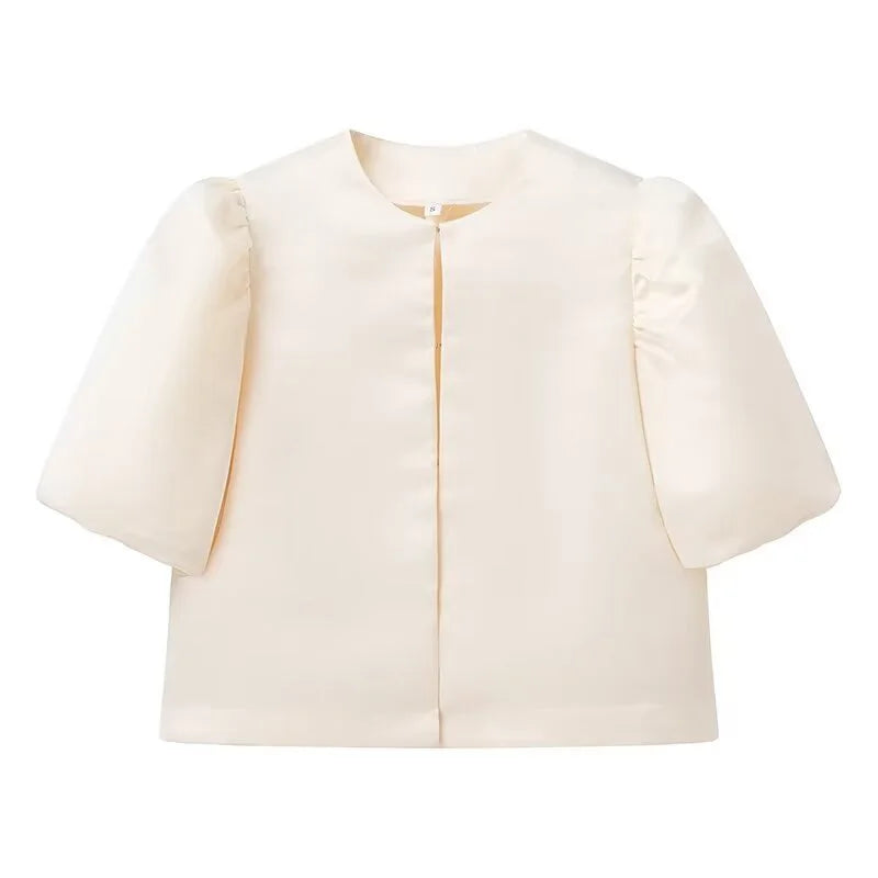 Camisa Mujer Mangas Cortas Florales Elegante