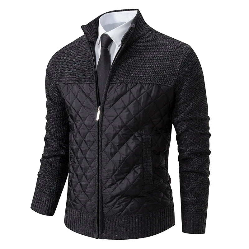 Chaqueta de Piel Patchwork Estilo Retro