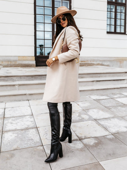 Abrigo Mujer Invierno Largo Abotonado Doble