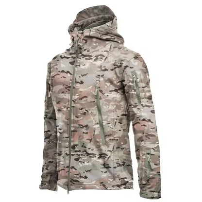 Chaqueta Táctica Hombre Impermeable con Capucha
